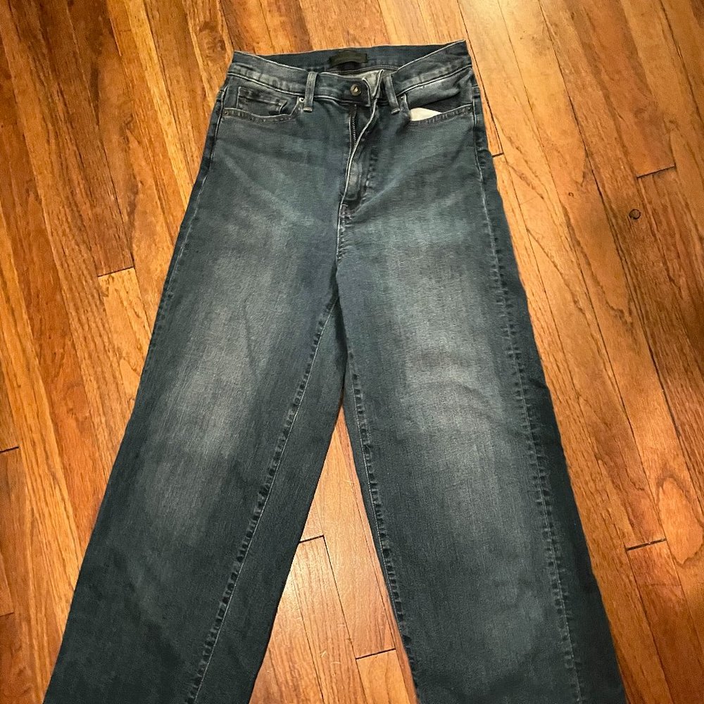 High Rise Wide Leg Blue Jeans